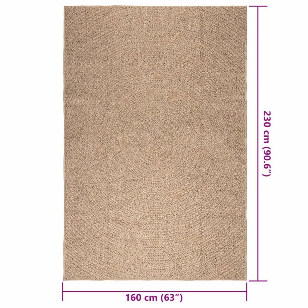 VIDAXL Tapis ZIZUR 160x230 cm aspect de jute interieur et exterieur