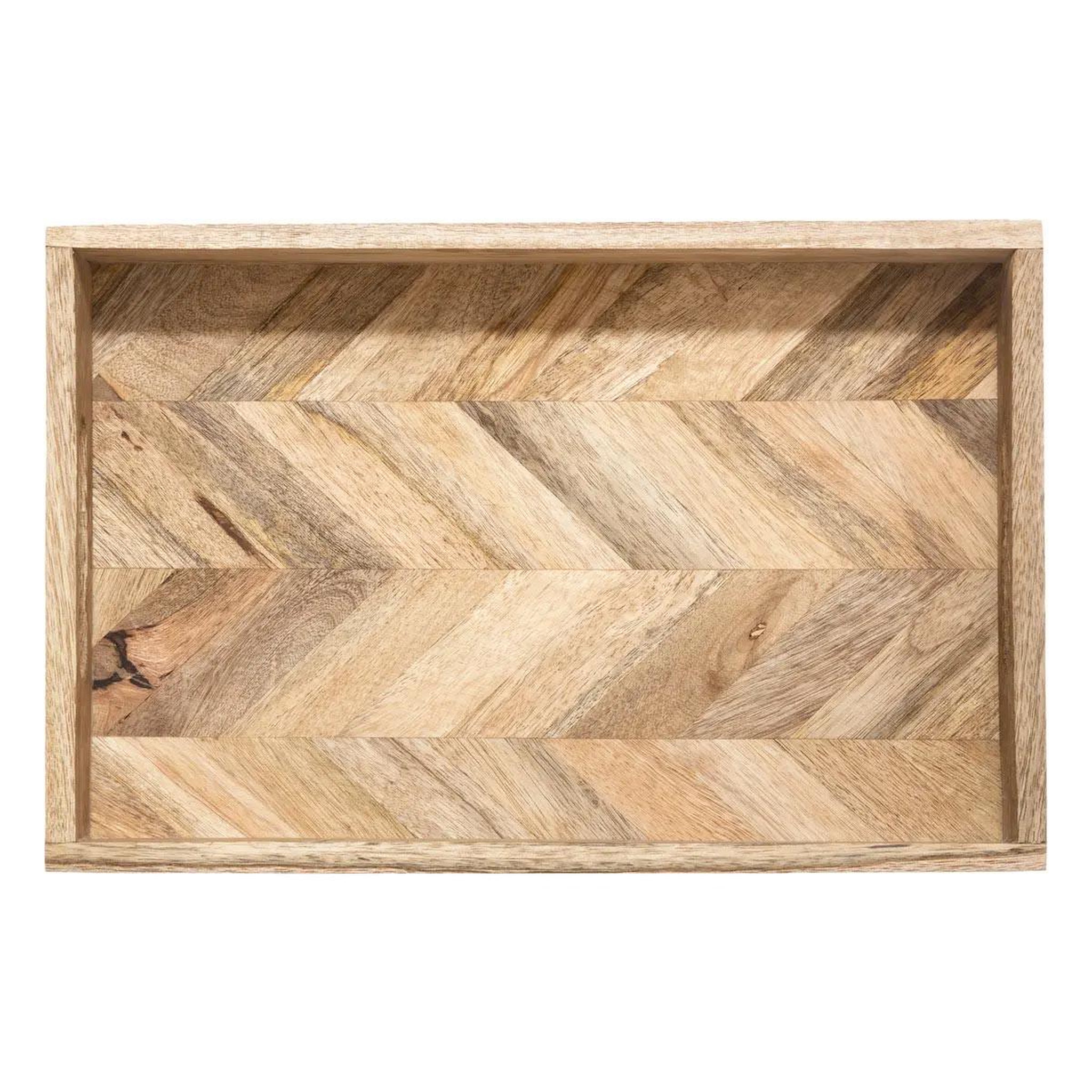Voir la diapositive 3 : ATMOSPHERA Lot de 2 plateaux en bois  wild  41cm beige