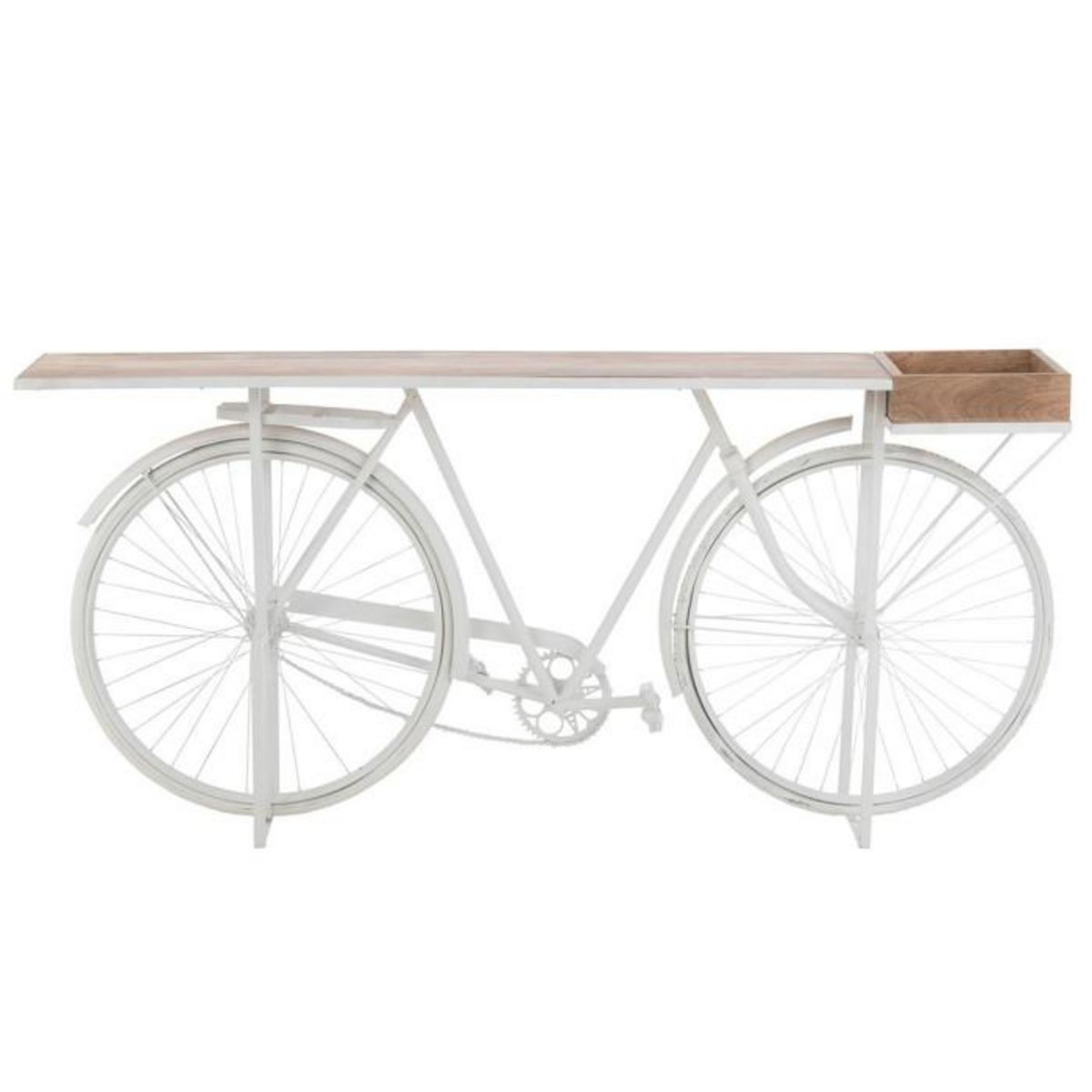 Paris Prix Console Vintage en Métal  Vélo  185cm Blanc