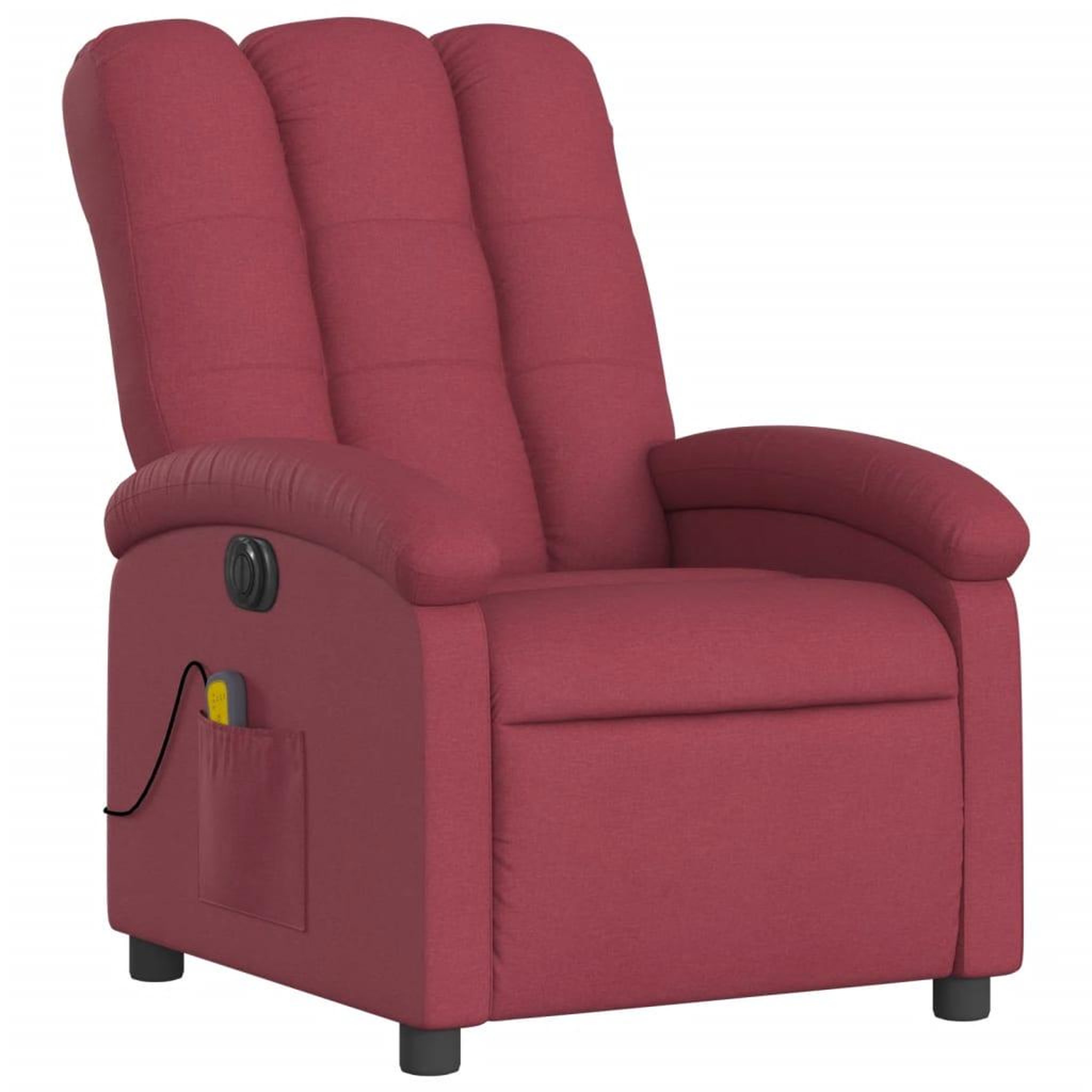 Voir la diapositive 4 : VIDAXL Fauteuil de massage inclinable electrique Rouge bordeaux Tissu