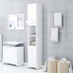 VIDAXL Armoire de salle de bain Blanc 30x30x183,5 cm Bois d'ingenierie