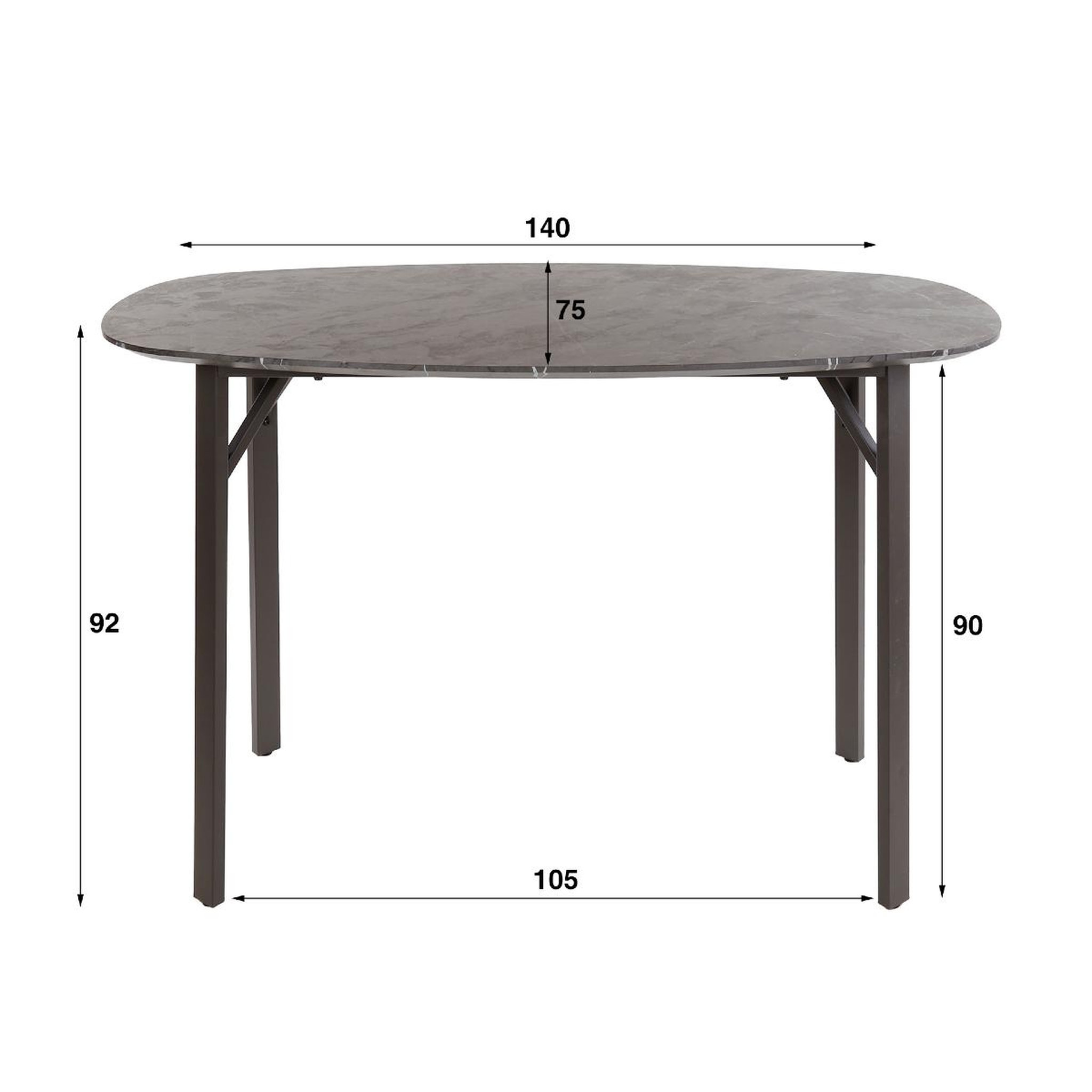 Voir la diapositive 5 : JLC KREATION Table de bar moderne effet céramique noir ovale MIKY