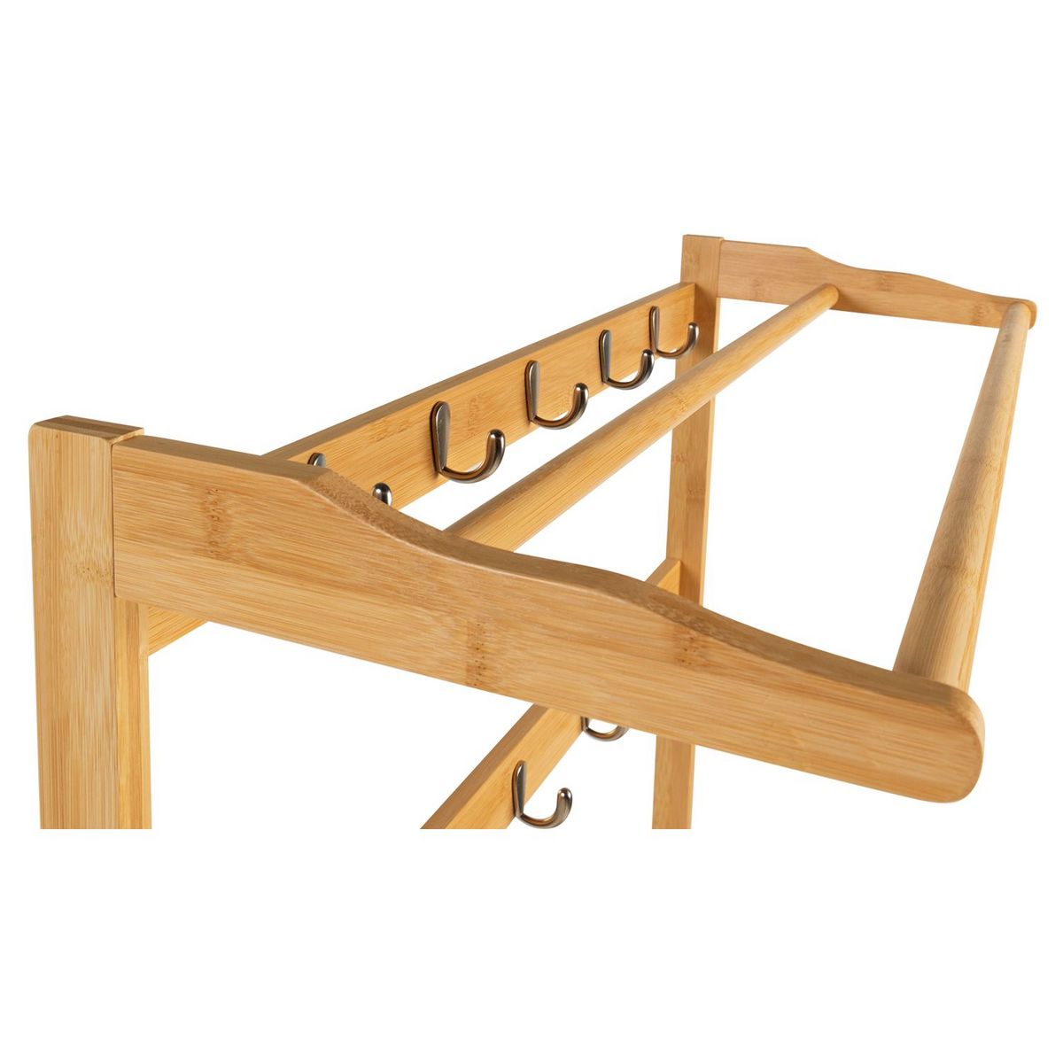 Meuble d'entrée vestiaire porte manteau range chaussures en bambou MAOA