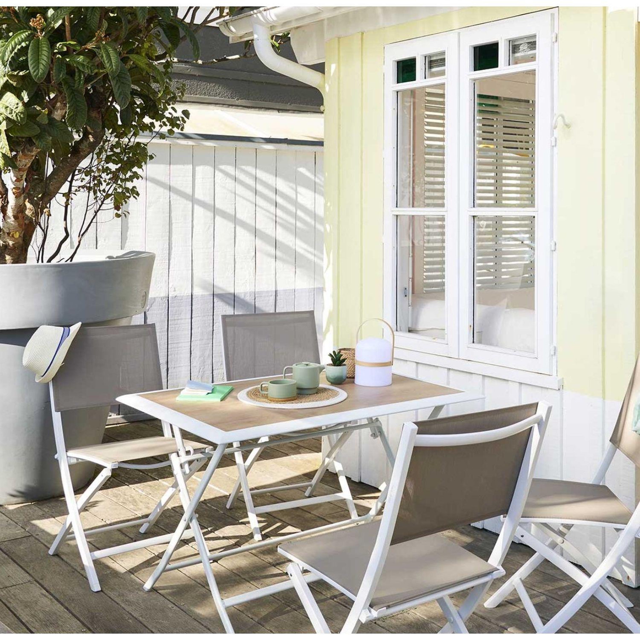 Voir la diapositive 2 : HESPERIDE Table de jardin pliante azua en aluminium