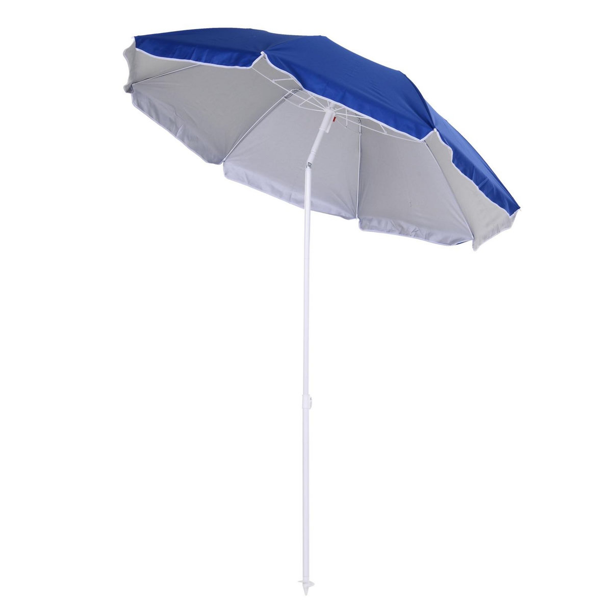 OUTSUNNY Parasol inclinable octogonal de plage Ø 150 cm tissu polyester haute densité anti-UV mât démontable sac de transport inclus bleu