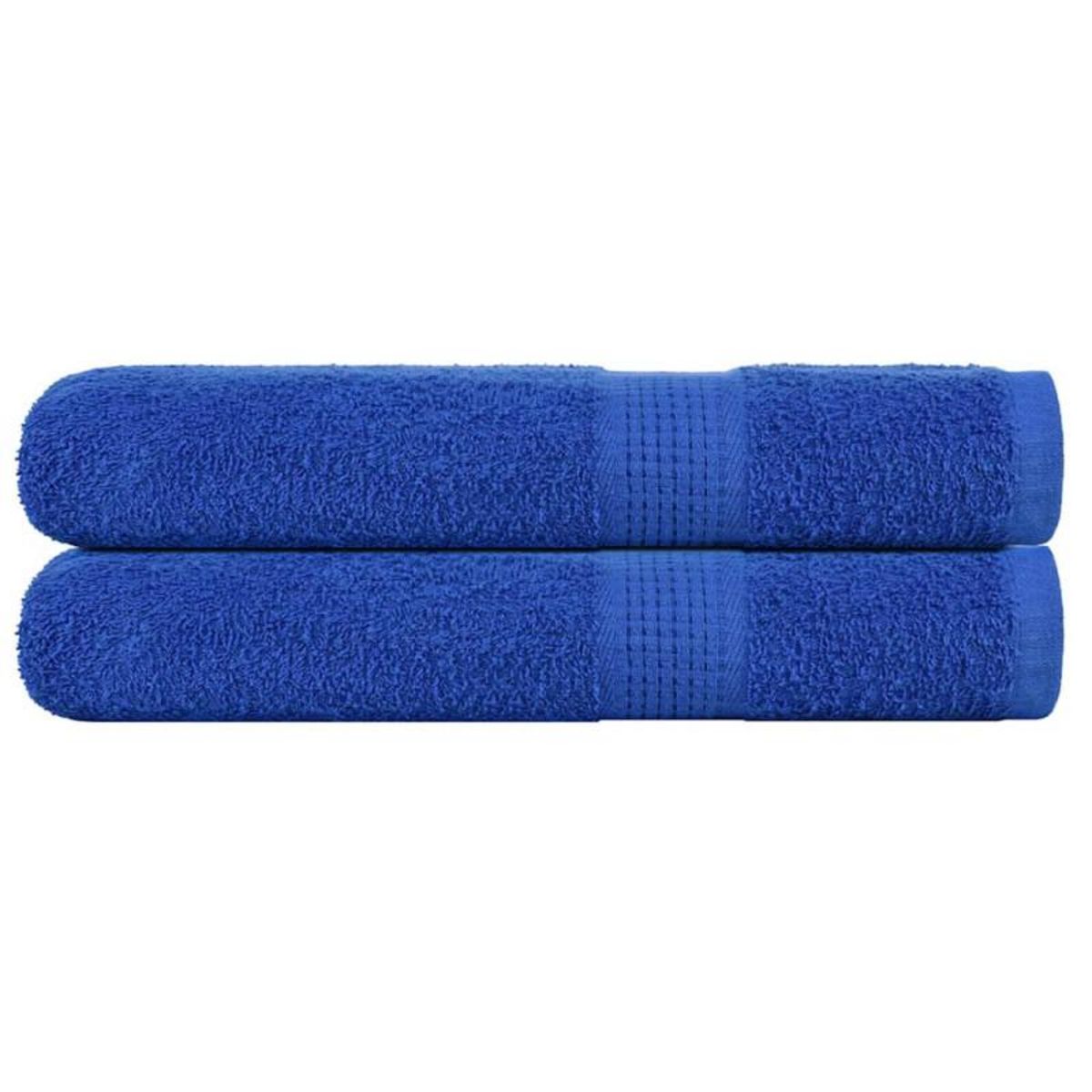 VIDAXL Serviettes 2 pcs bleu 100x200 cm 360 g m² 100% coton
