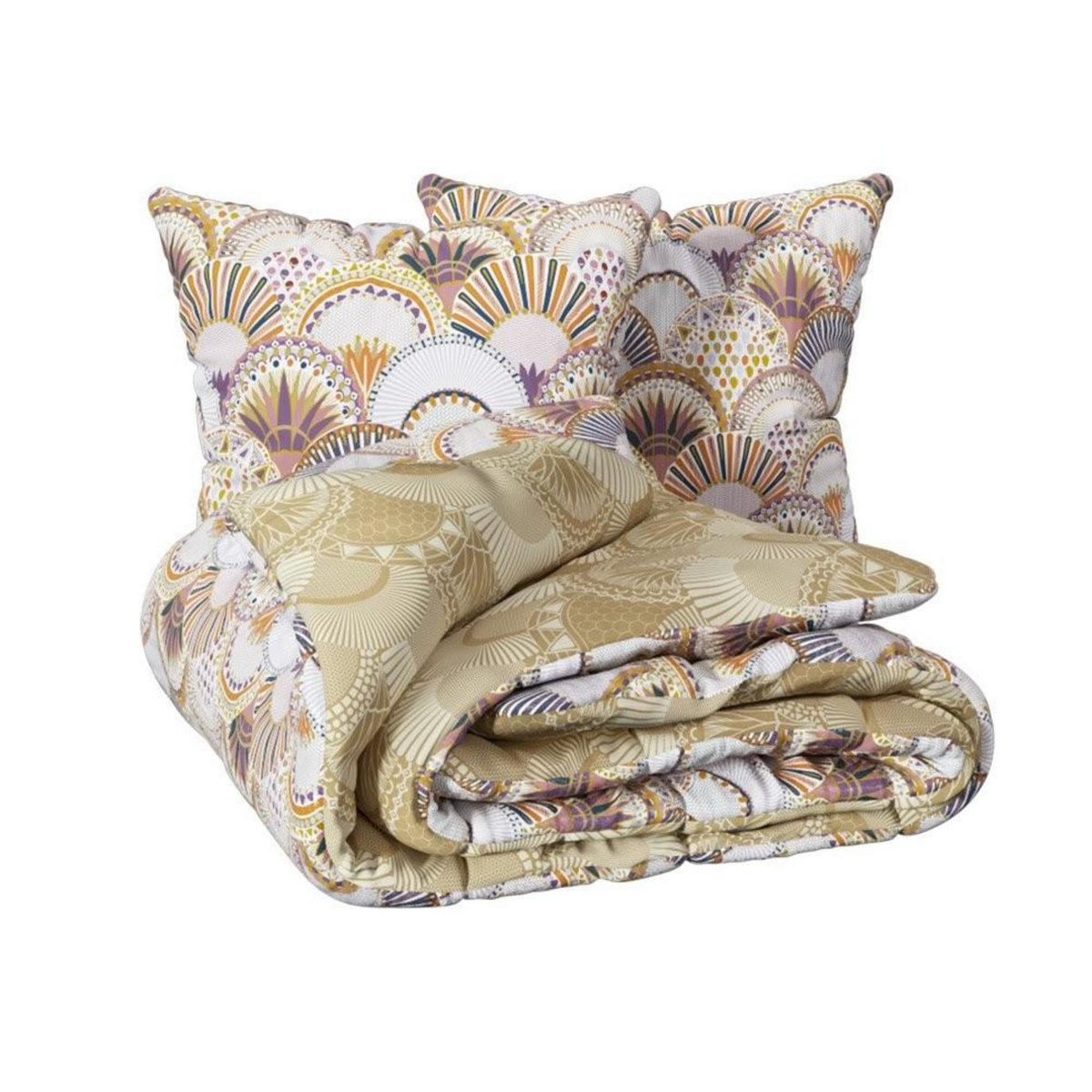 ATMOSPHERA Housse de couette 240x220 Aikupito + 2 taies coton 57 fils