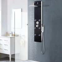 Barre de fixation plafond pour douche a l'italienne laque NOIR MAT