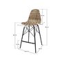 Voir la diapositive 4 : Rendez vous déco Lot de 2 chaises de bar 63 cm en résine tressé marron - Tiptur