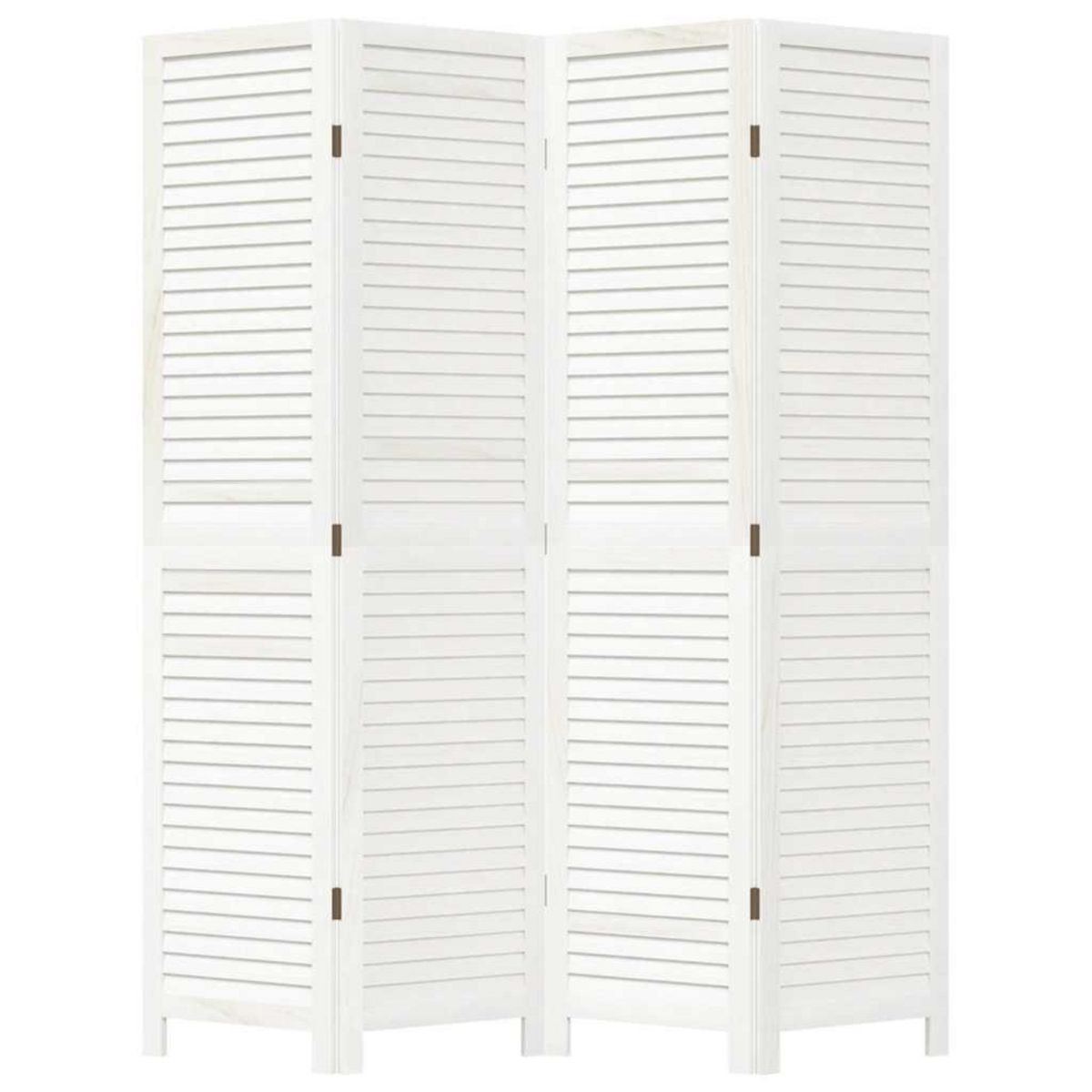 VIDAXL Cloison de separation 4 panneaux blanc bois de paulownia massif