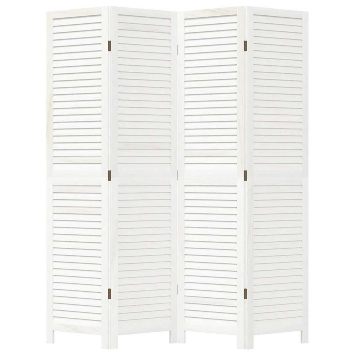 VIDAXL Cloison de separation 4 panneaux blanc bois de paulownia massif