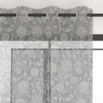 SOLEIL D'OCRE Voile à oeillets imprimé en polycoton 135x250 cm DAHLIA, par Soleil d'Ocre