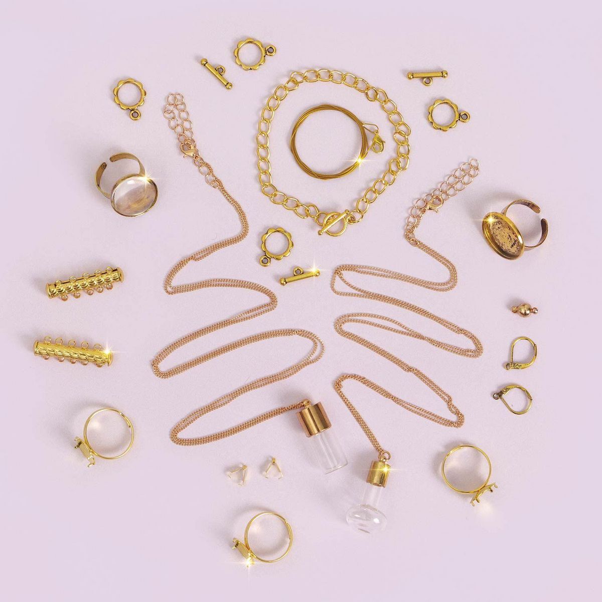 Graine créative Coffret d'accessoires pour bijoux dorés