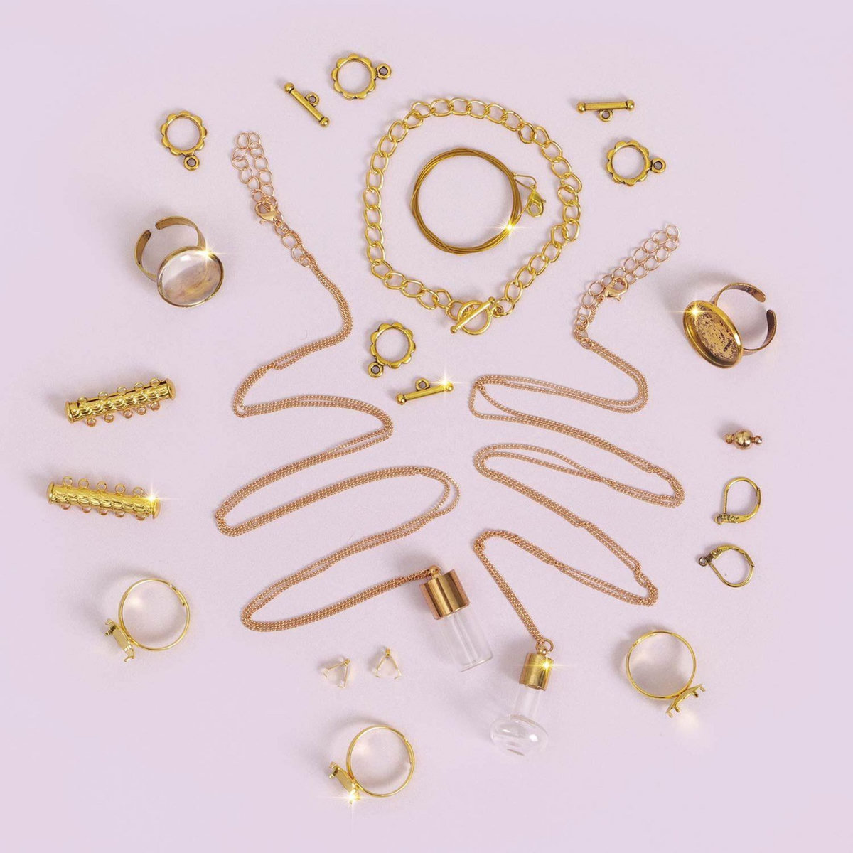 Graine créative Coffret d'accessoires pour bijoux dorés