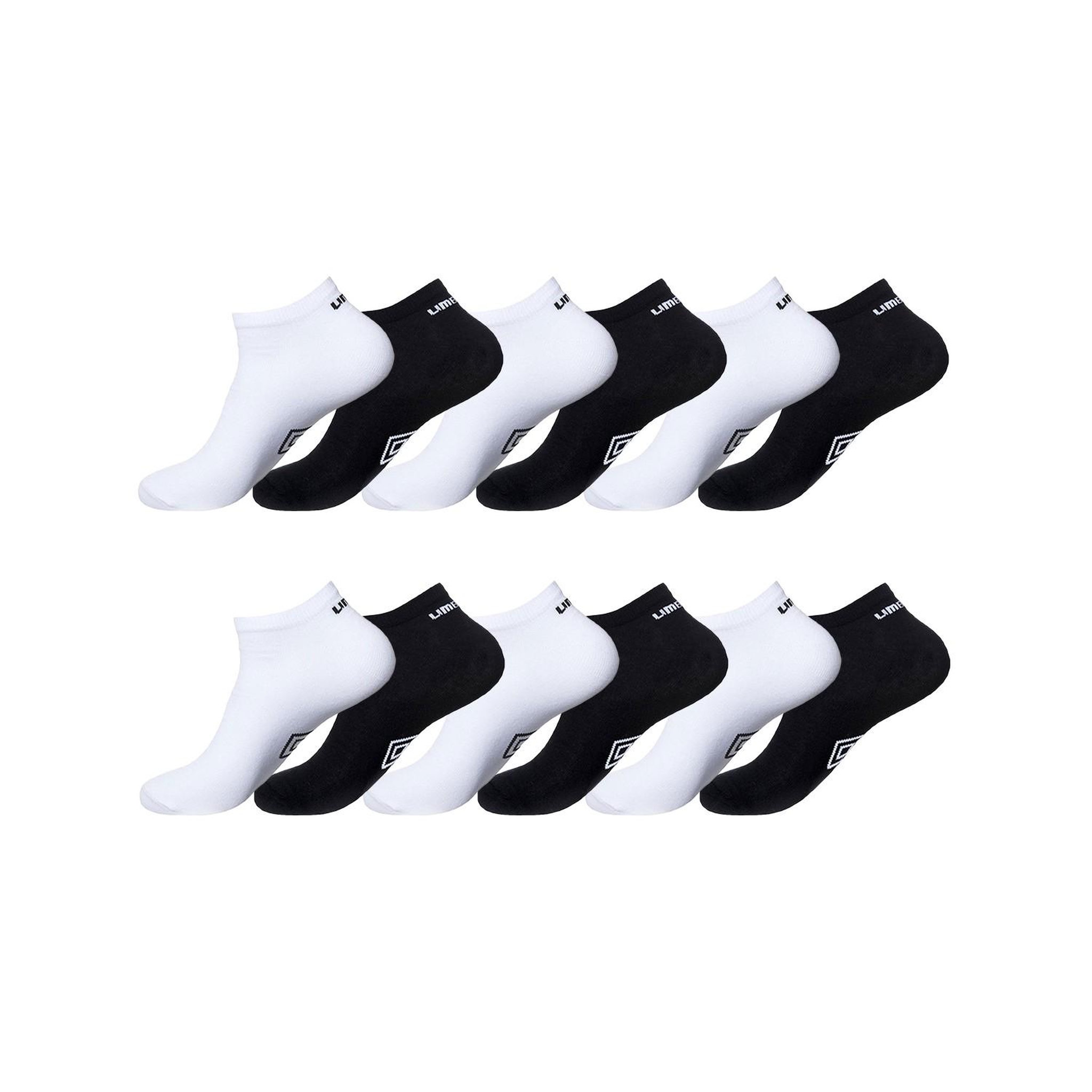 UMBRO Lot de 12 Paires de Chaussettes Sneackers Homme Taille 39/42. Coloris disponibles : Noir