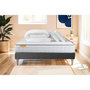 Voir la diapositive 1 : SEPTNUITS Pack matelas Memo + sommier gris + 2 oreillers mémoire de forme