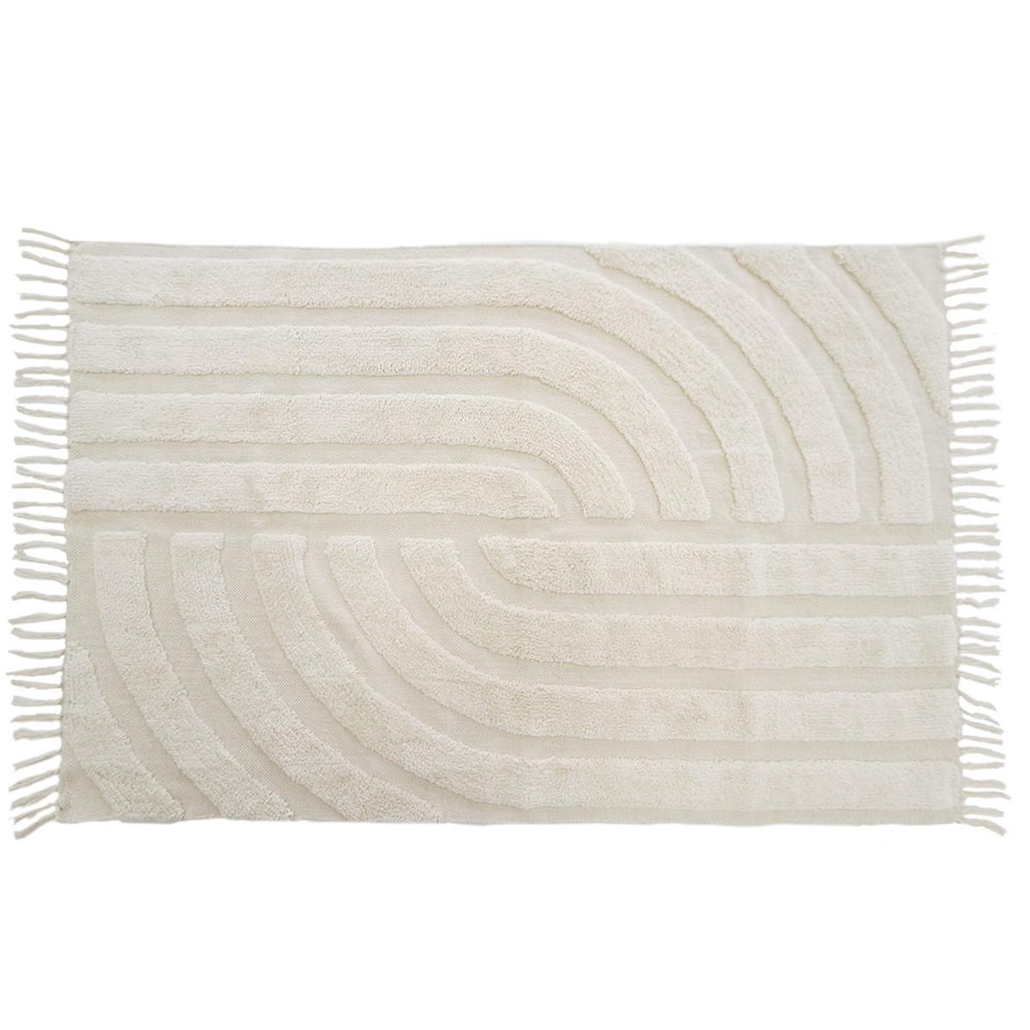 FUTURE HOME Tapis déco à franges en coton tufté 100x150cm