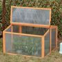 Voir la diapositive 3 : OUTSUNNY Mini serre de jardin serre à tomates dim. 90L x 80l x 58H cm toits ouvrables panneaux de polycarbonate bois sapin pré-huilé