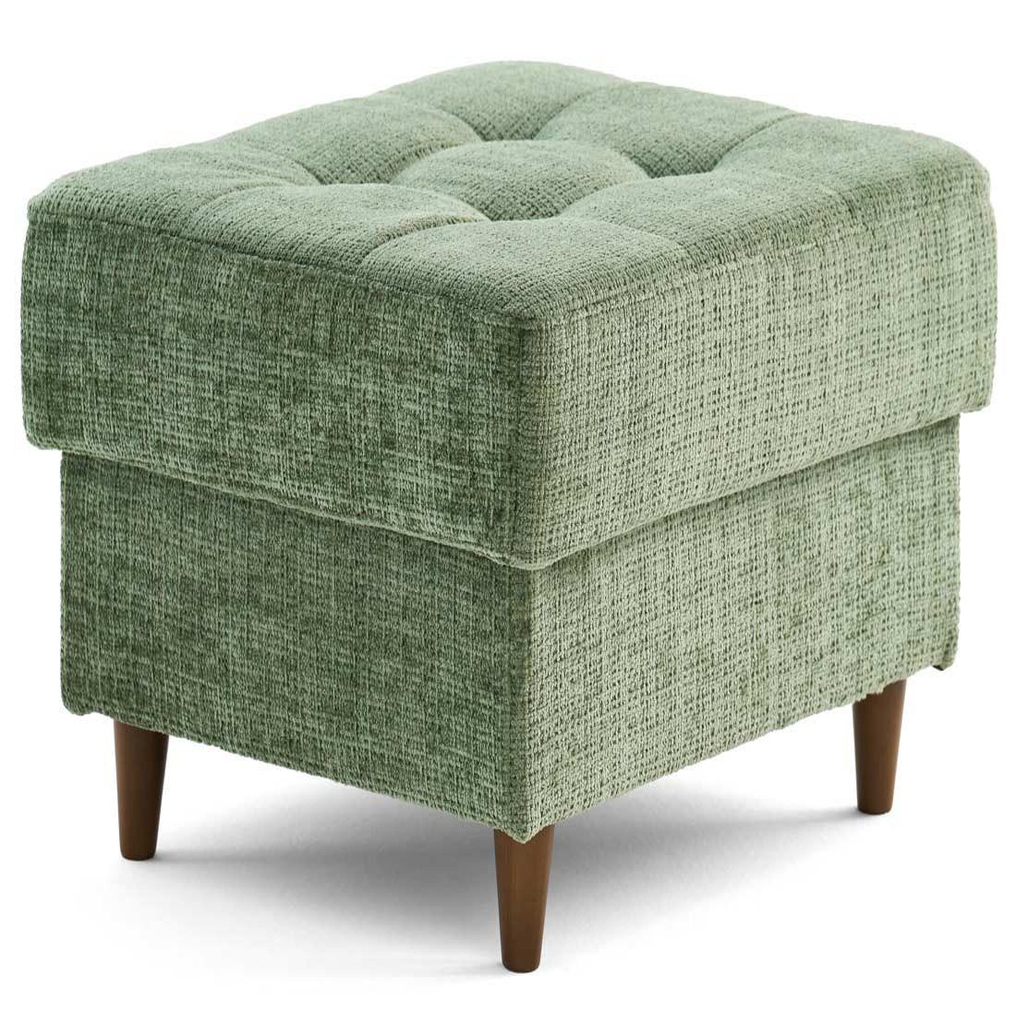 Voir la diapositive 3 : BEST MOBILIER Anna - pouf en velours texturé - pieds en bois