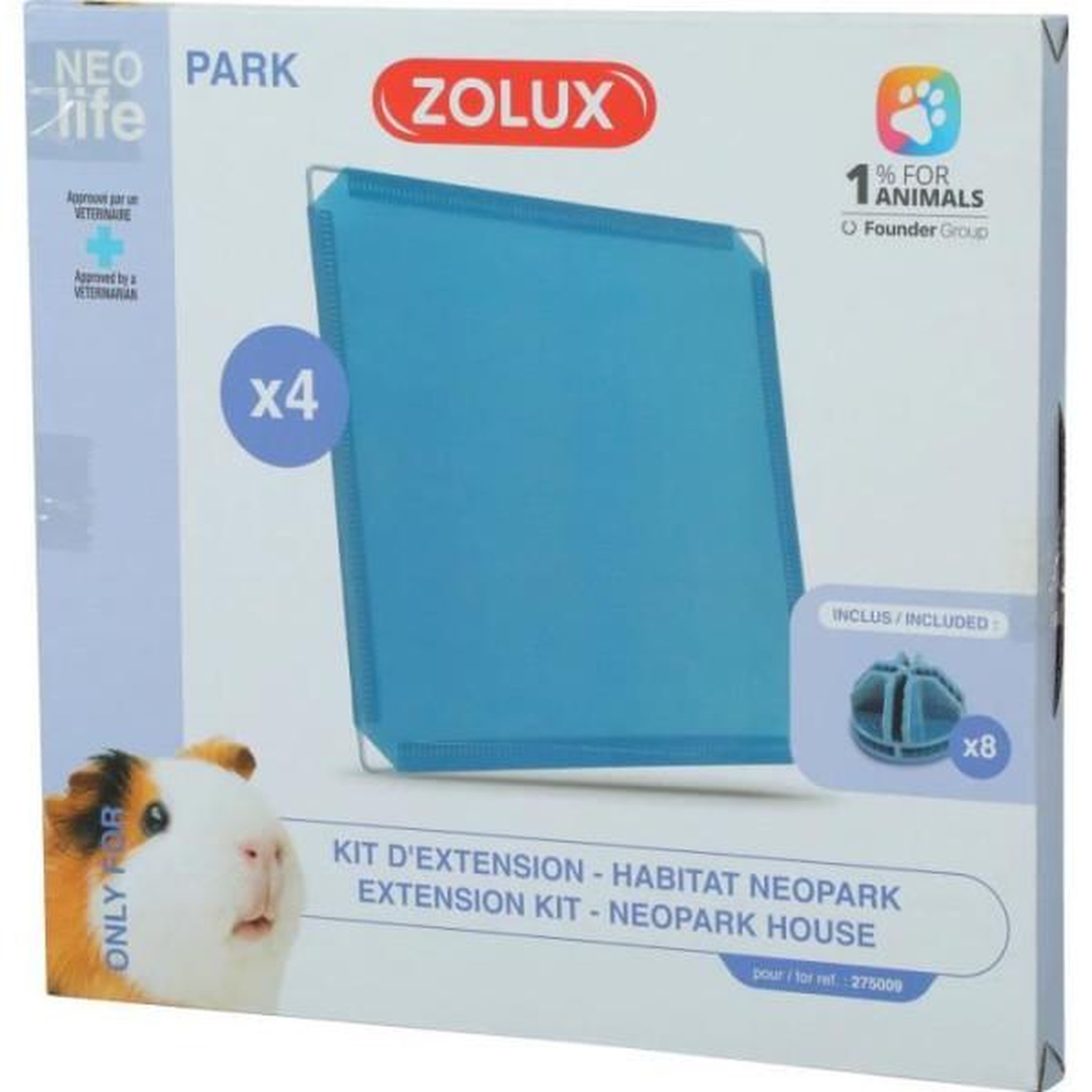 Voir la diapositive 3 : Zolux Kit extension pour enclos modulable - zolux - neo park - cochon d'inde - 4 panneaux pleins