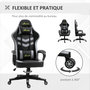 Voir la diapositive 6 : VINSETTO Chaise de bureau gaming réglable - coussin lombaires et tétière inclus - fonction bascule verrouillable - noir gris