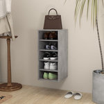 VIDAXL Armoire a chaussures Gris beton 31,5x35x70 cm Bois d'ingenierie