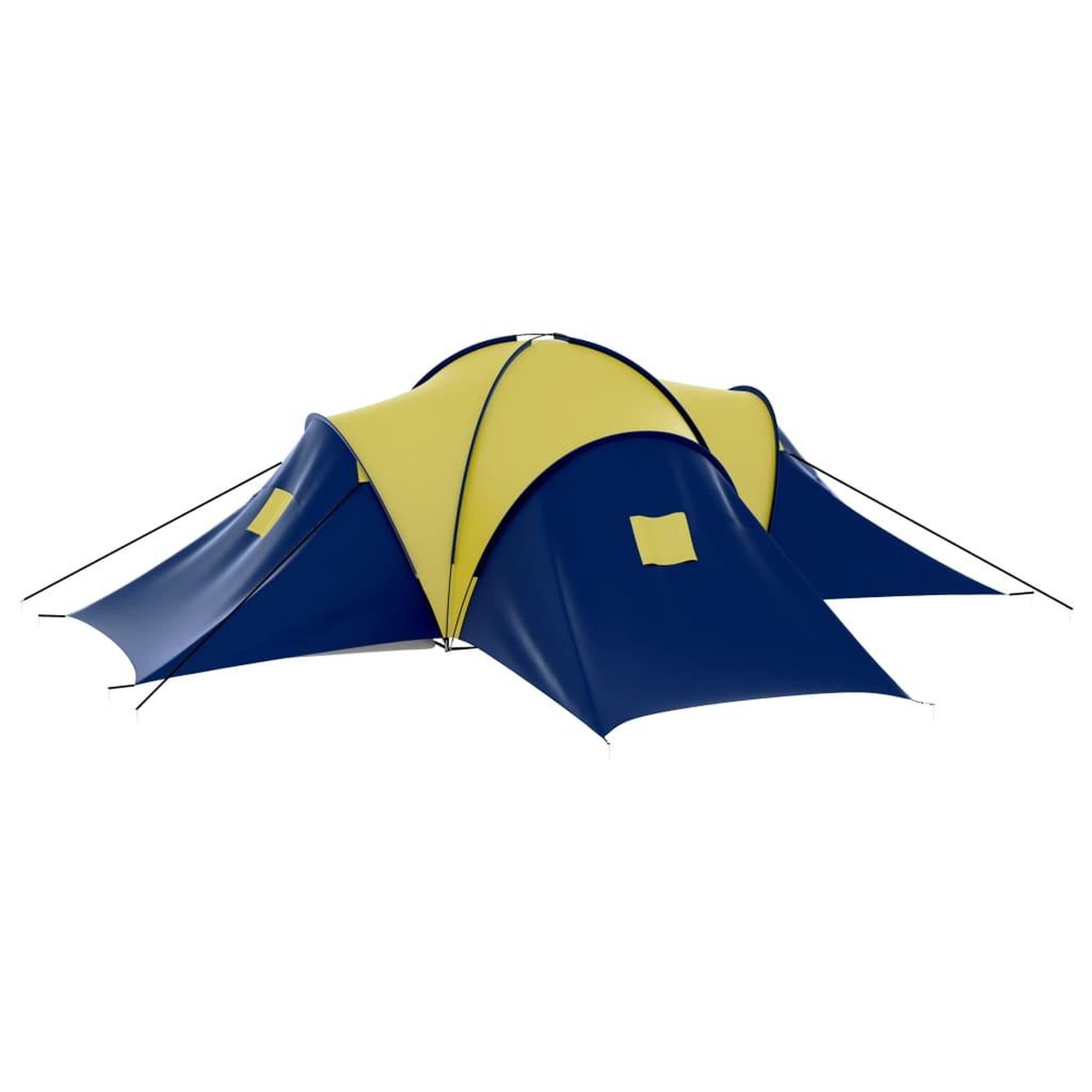 Voir la diapositive 4 : VIDAXL Tente de camping tissu 9 personnes bleu et jaune