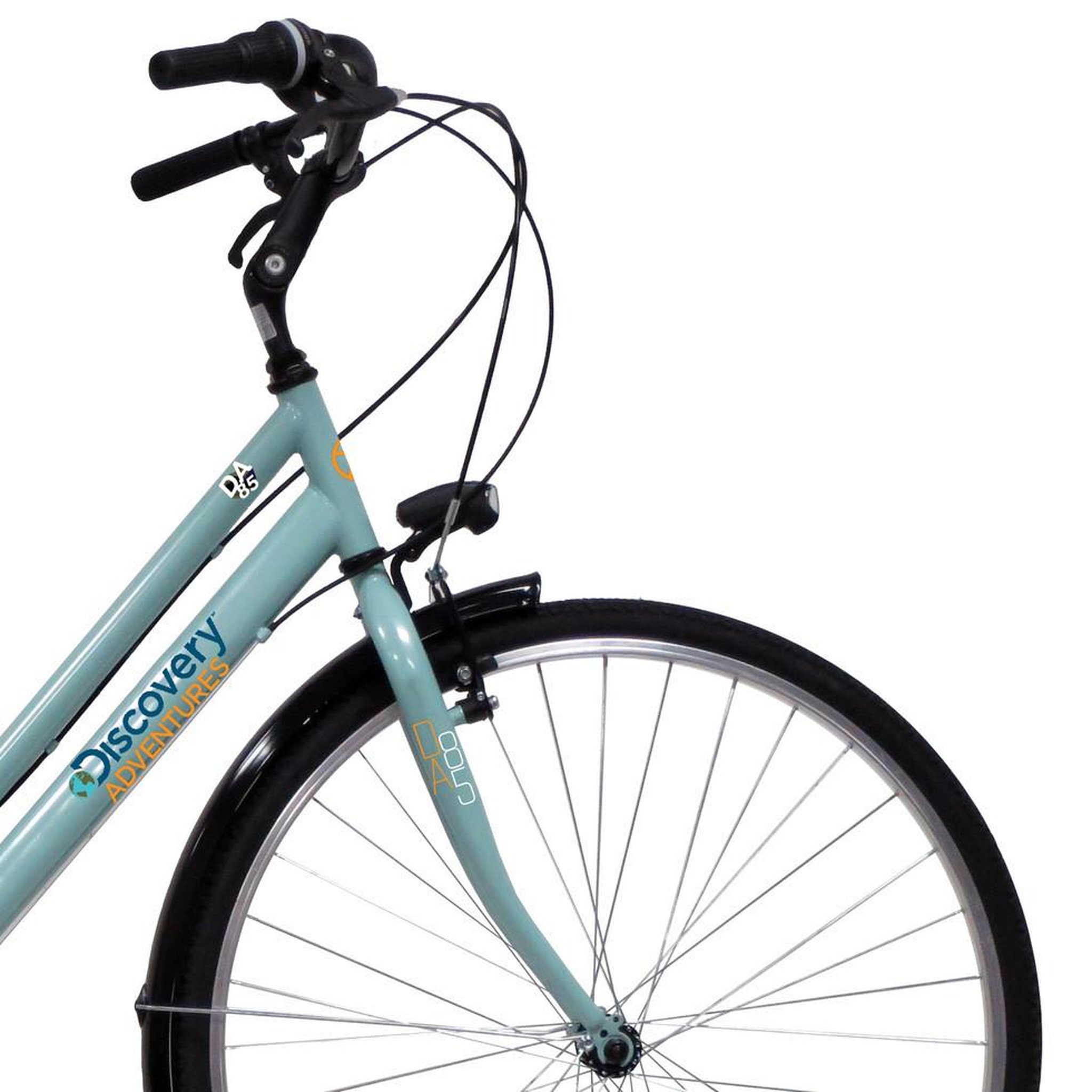Voir la diapositive 4 : DISCOVERY ADVENTURES VELO - VTC 28'' City Rigide Femme Acier  Discovery Adventures  - 6 vitesses - Enjambement bas - Freins V-brake - Dérailleur Shimano - Potence réglable - Porte-bagages
