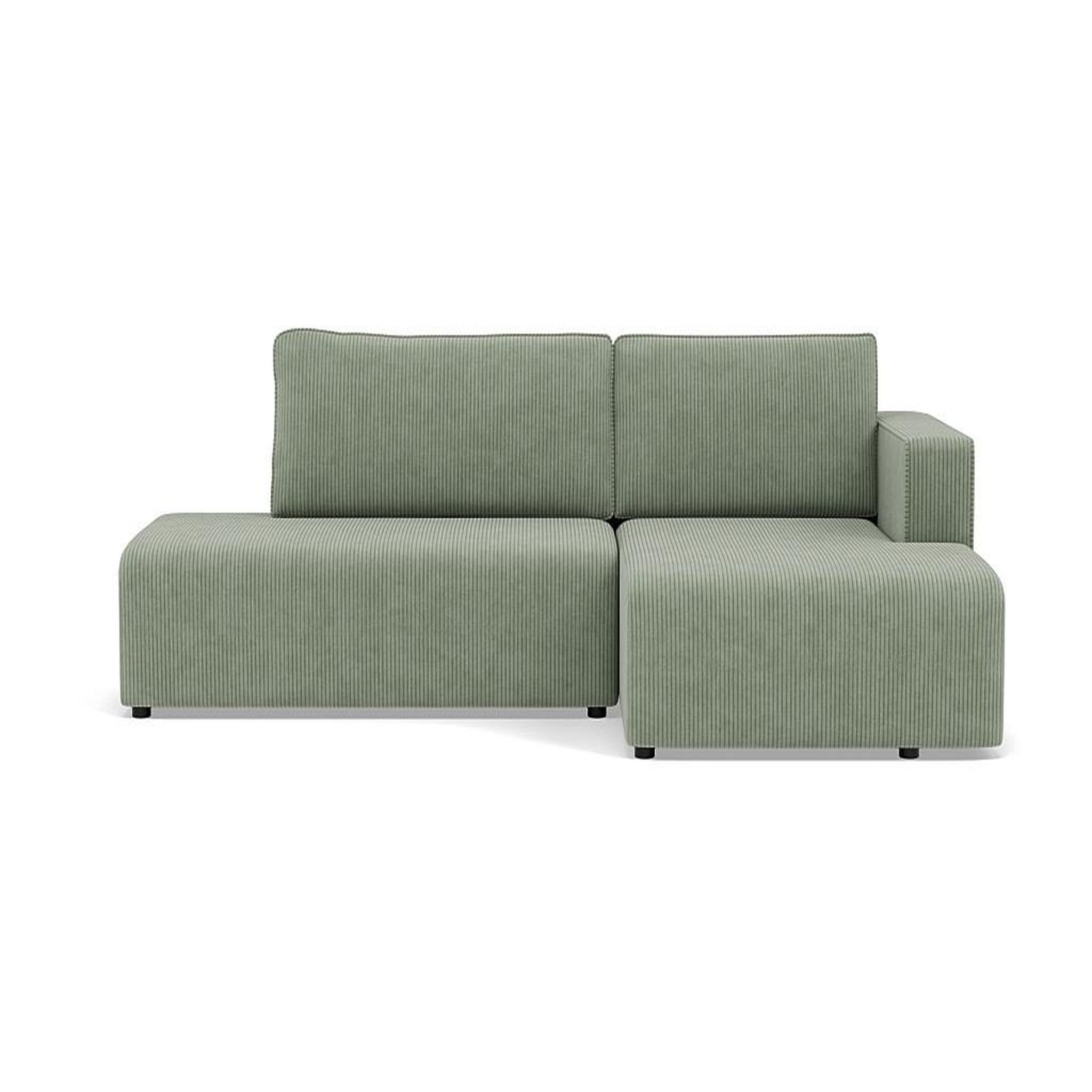 Voir la diapositive 1 : BEST MOBILIER Topaze - canapé d'angle droit 4 places convertible avec coffre en velours côtelé