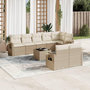 Voir la diapositive 1 : VIDAXL Salon de jardin avec coussins 9 pcs beige resine tressee