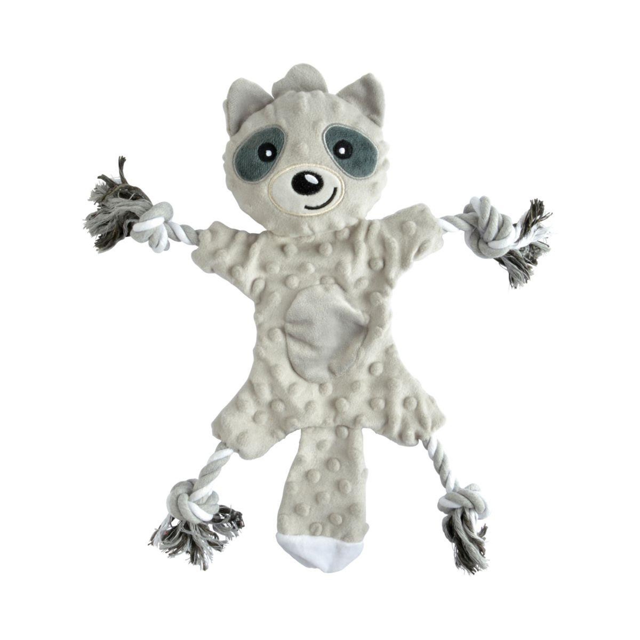 LOVE STORY Jouet peluche chien  raton 4 nœuds  37cm gris