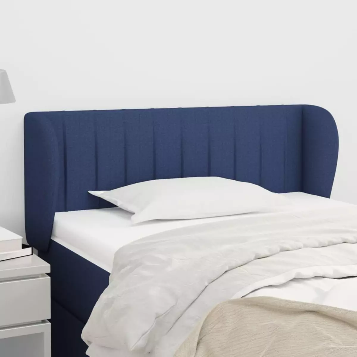VIDAXL Tete de lit avec oreilles Bleu 93x23x78/88 cm Tissu