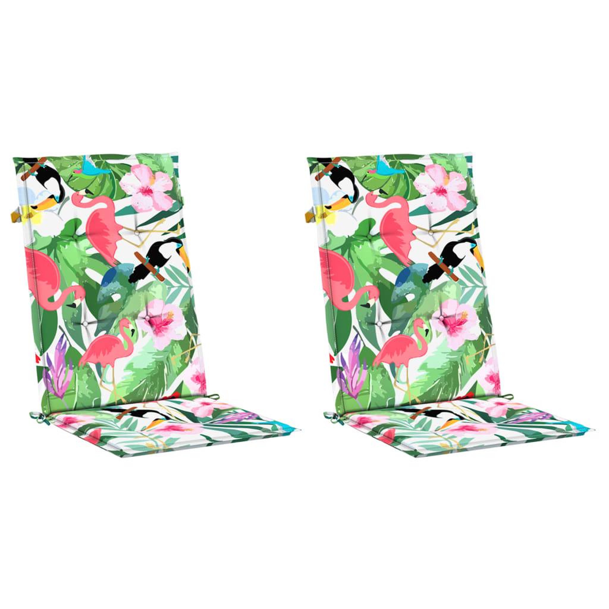Voir la diapositive 3 : VIDAXL Coussins de chaise de jardin dossier haut lot de 2 multicolore
