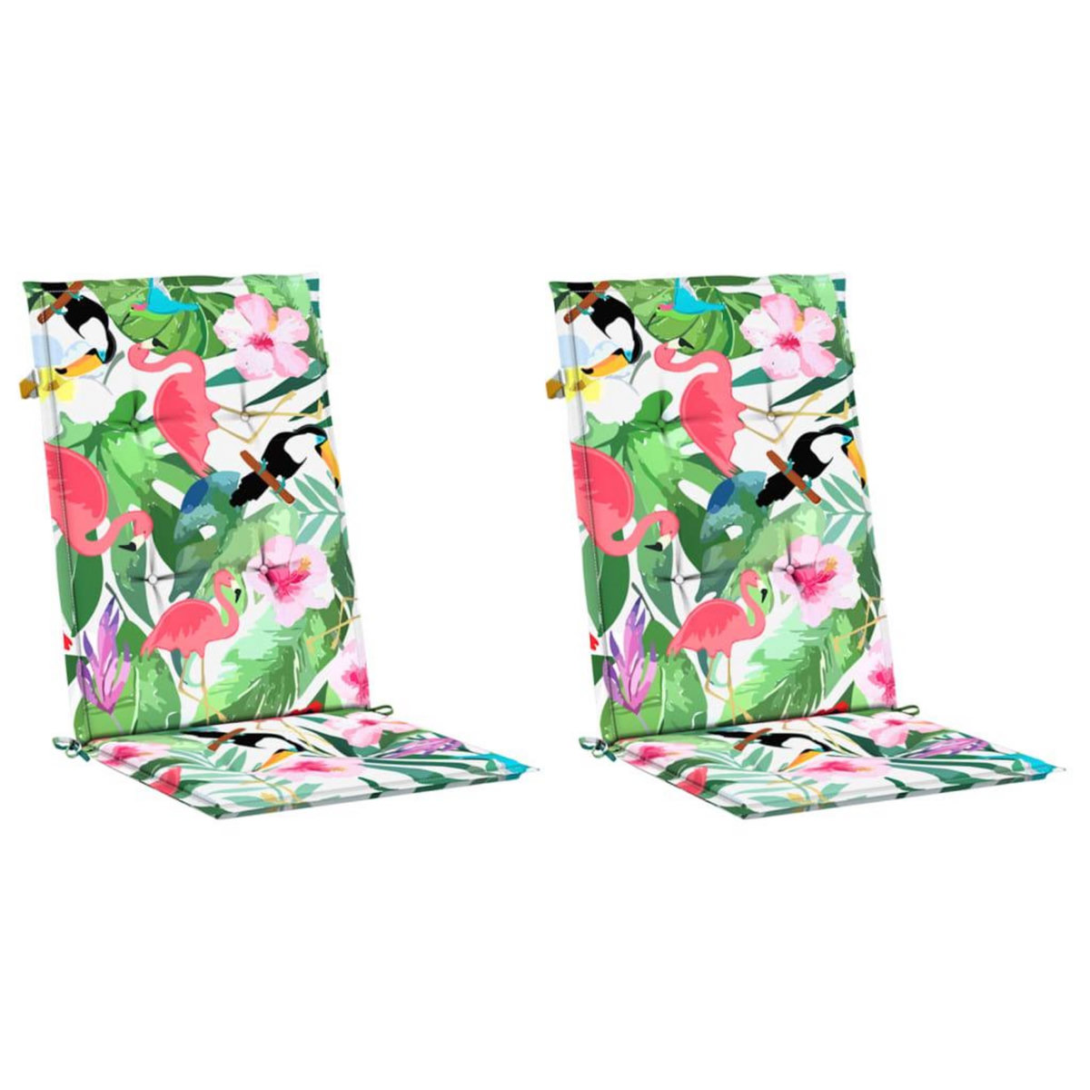 VIDAXL Coussins de chaise de jardin dossier haut lot de 2 multicolore