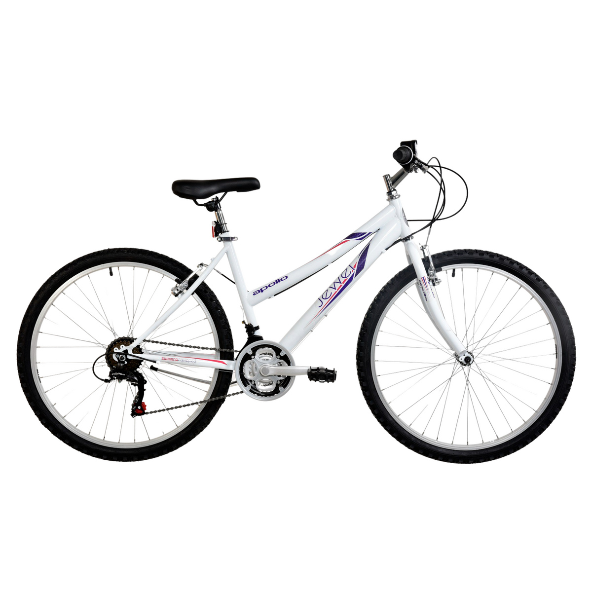 VTT 26 Rigide Femme Acier Jewel 18 vitesses Shimano Fourche Rigide V brake