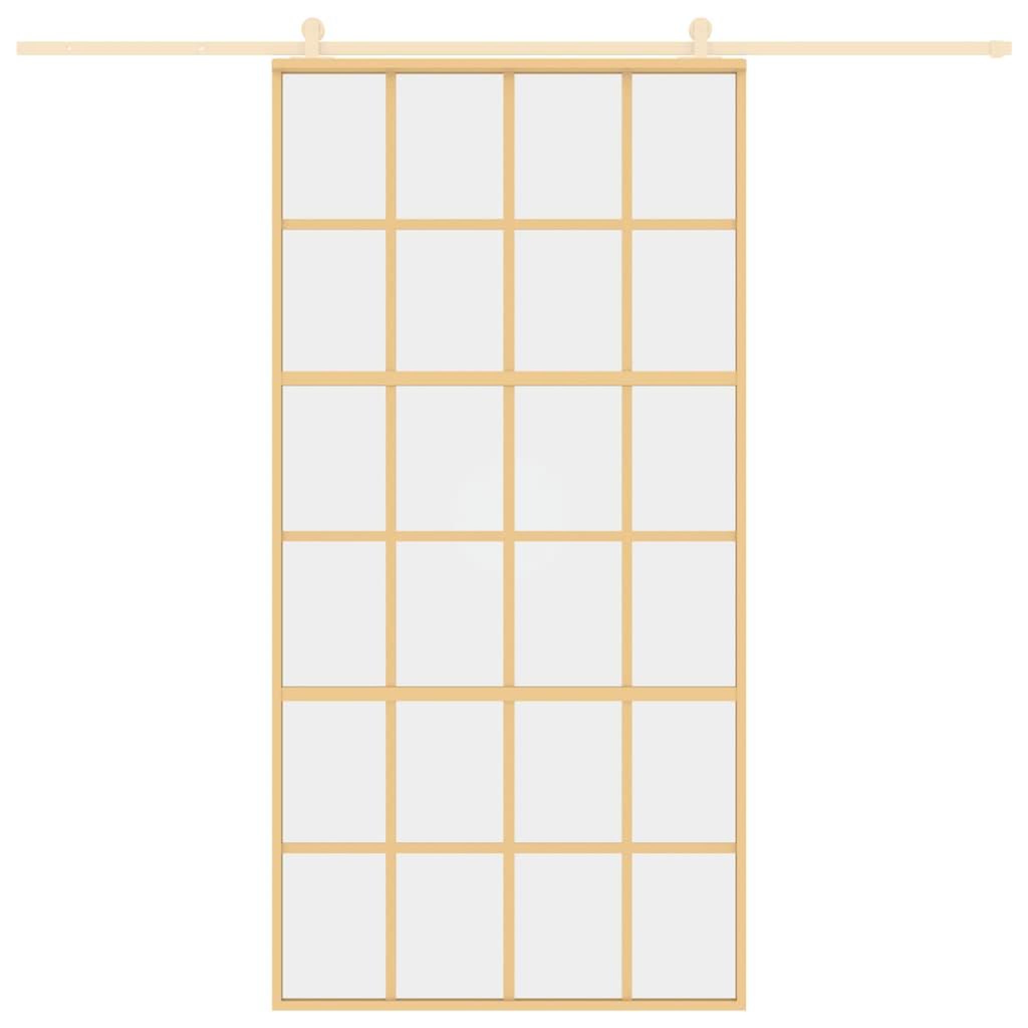 Voir la diapositive 3 : VIDAXL Porte coulissante dore 102,5x205cm verre ESG clair et aluminium