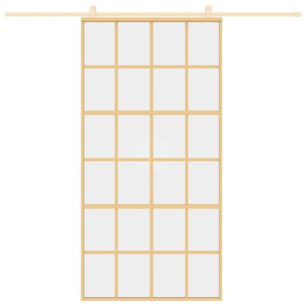 VIDAXL Porte coulissante dore 102,5x205cm verre ESG clair et aluminium