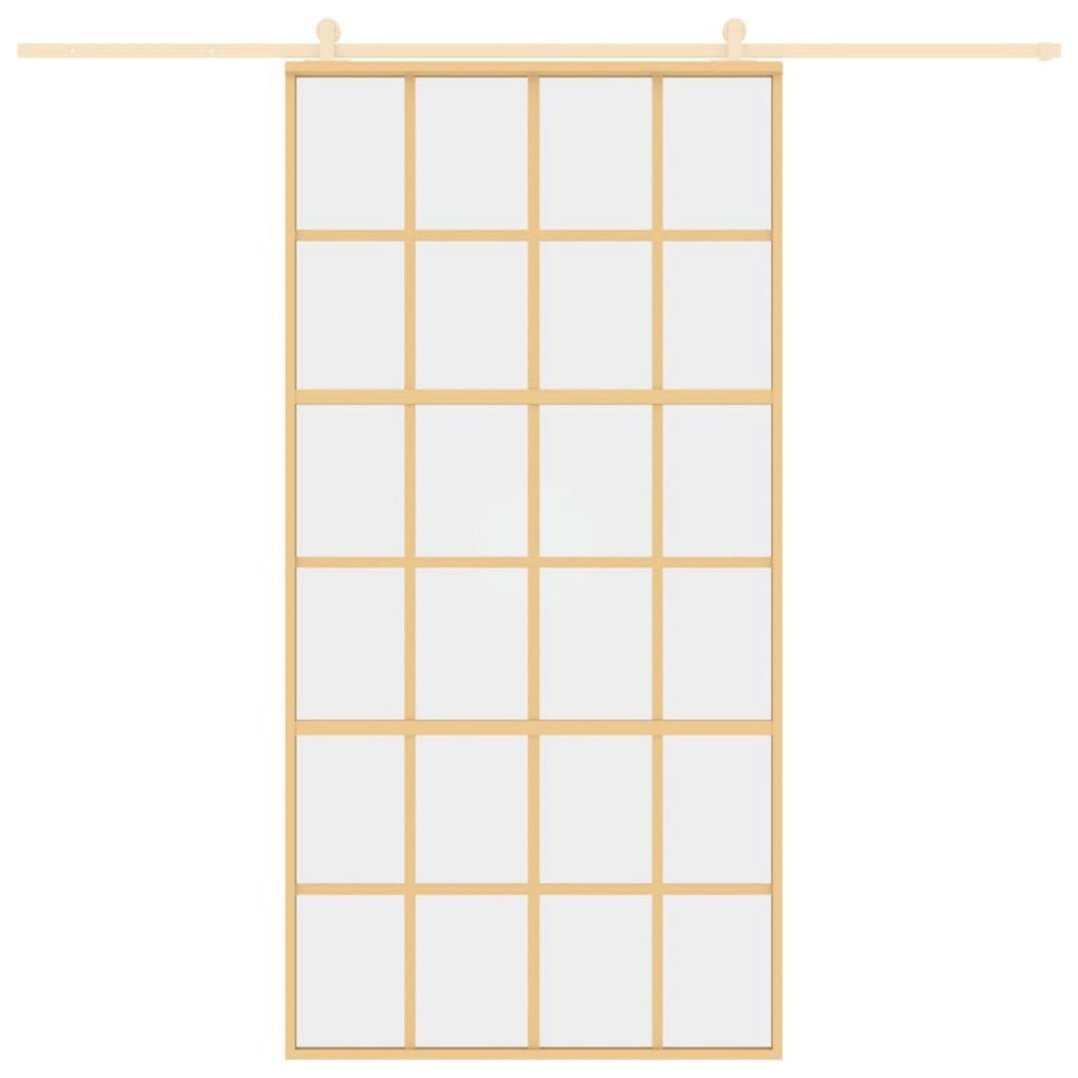 VIDAXL Porte coulissante dore 102,5x205cm verre ESG clair et aluminium