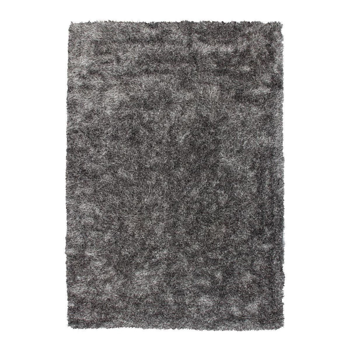 Paris Prix Tapis Shaggy Fait Main  Diamond  Gris Blanc
