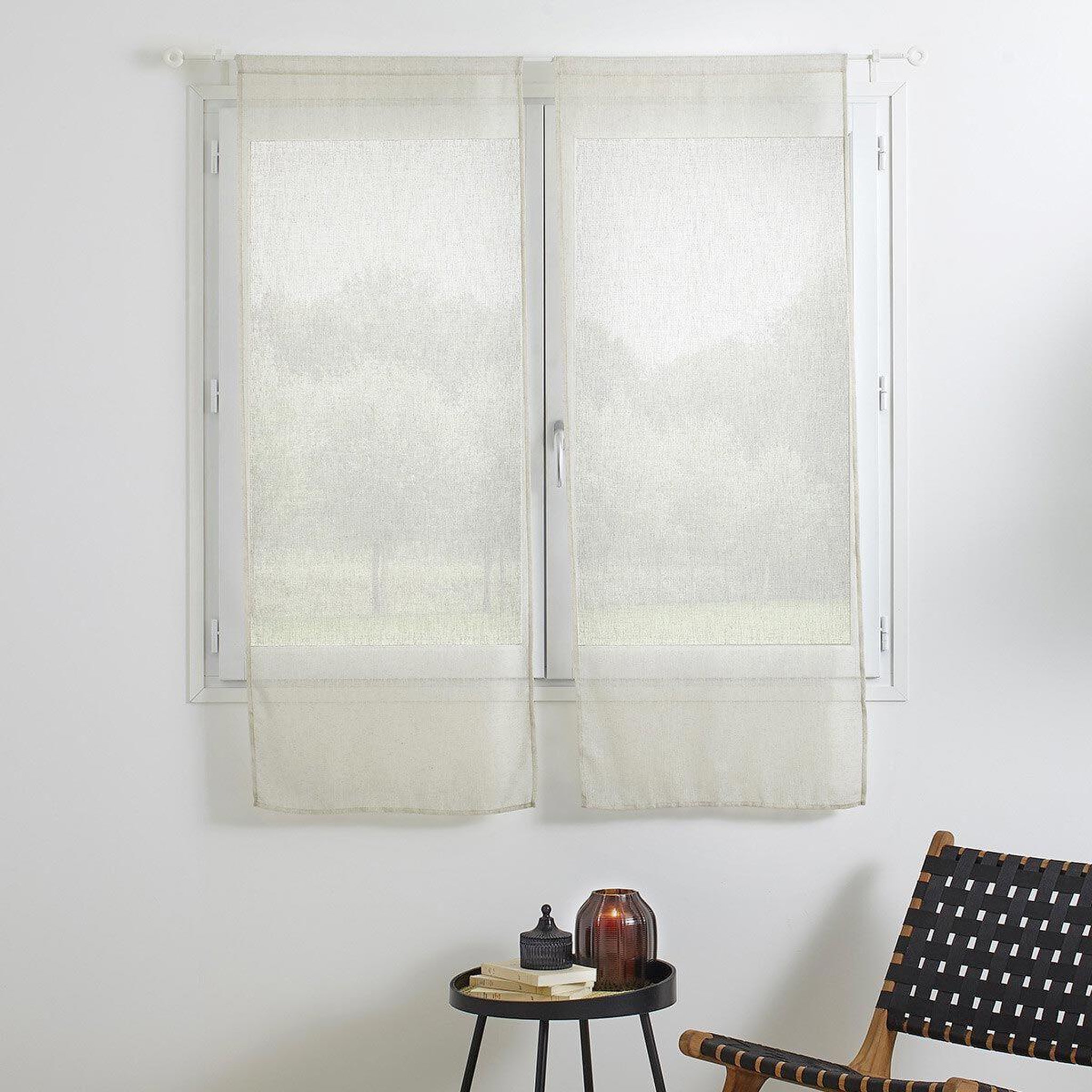 Voir la diapositive 4 : ATMOSPHERA Paire de voilages  fred  60x160cm lin