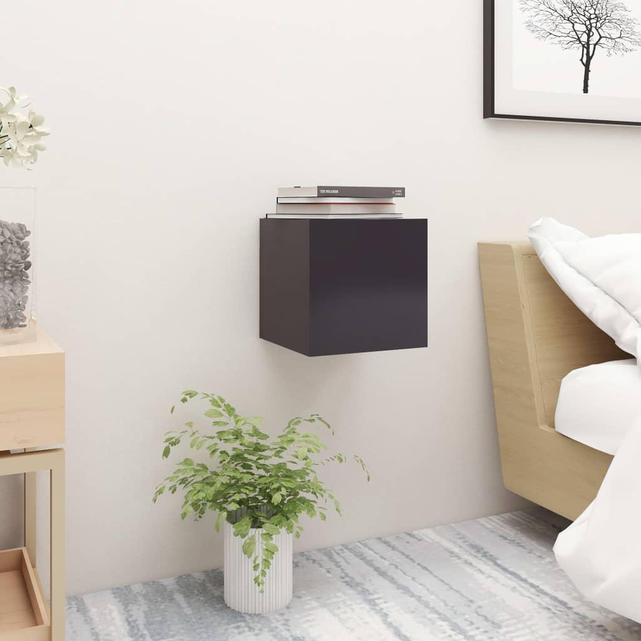 Voir la diapositive 1 : VIDAXL Table de chevet Gris 30,5x30x30 cm Bois d'ingenierie