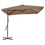 VIDAXL Parasol d'exterieur avec poteau en acier 250 x 250 cm Taupe