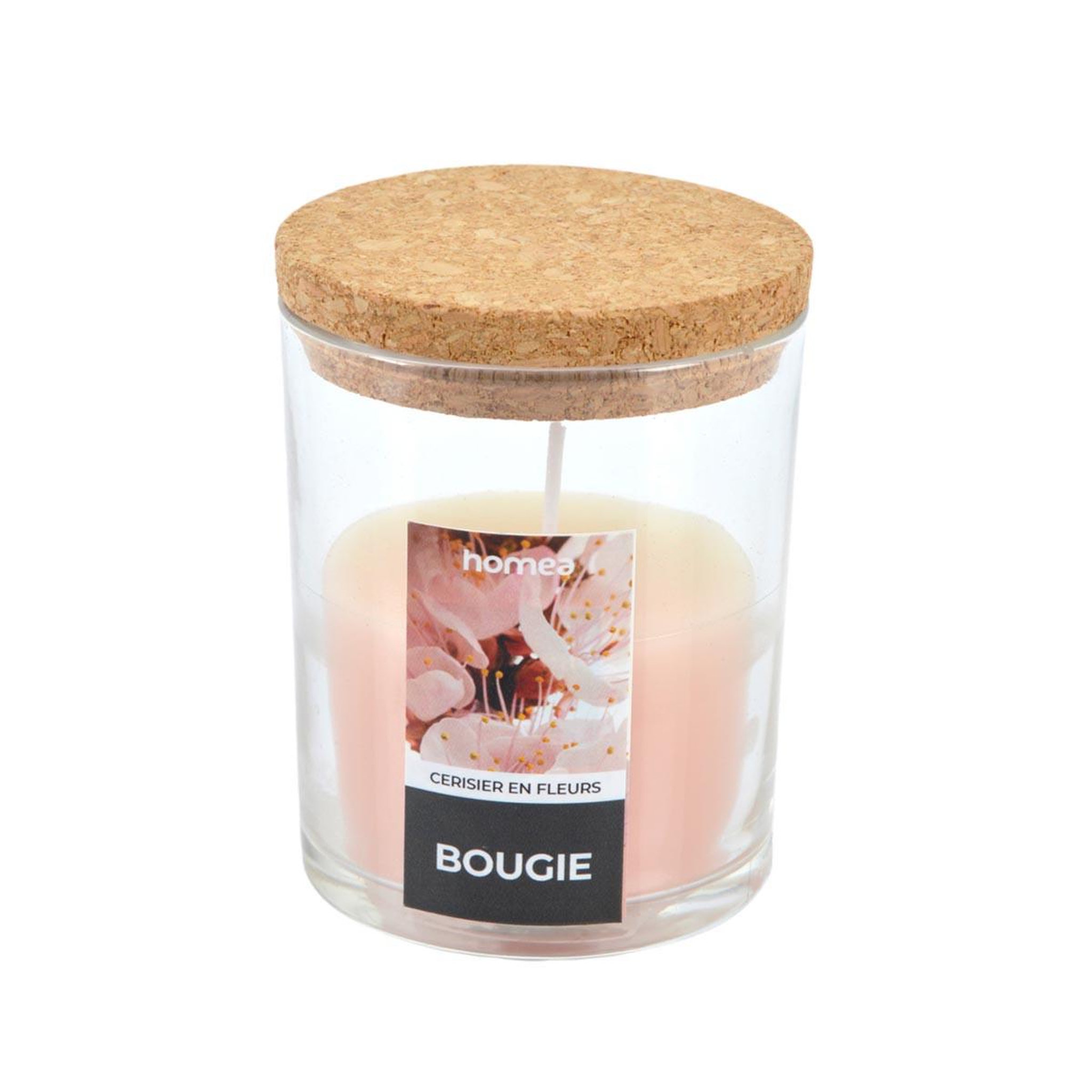 HOMEA Bougie verrine parfumée  essentiel ii  8cm cerisier en fleurs