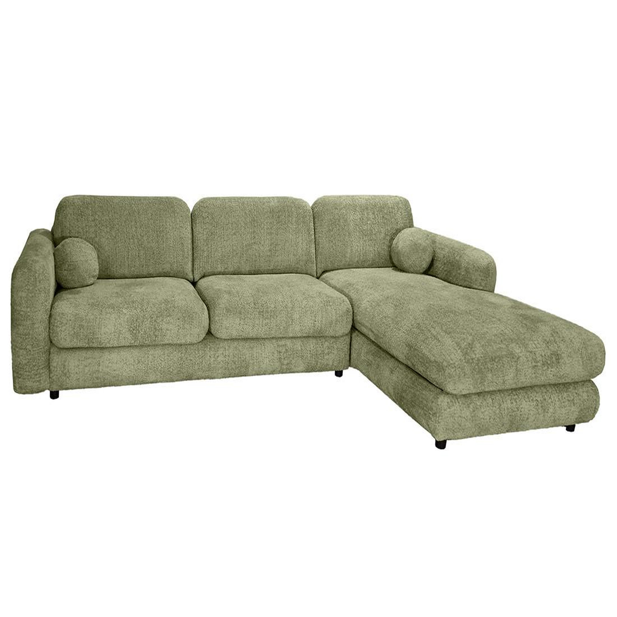 Voir la diapositive 1 : BEST MOBILIER Rachel - canapé d'angle droit 4 places en tissu bouclette