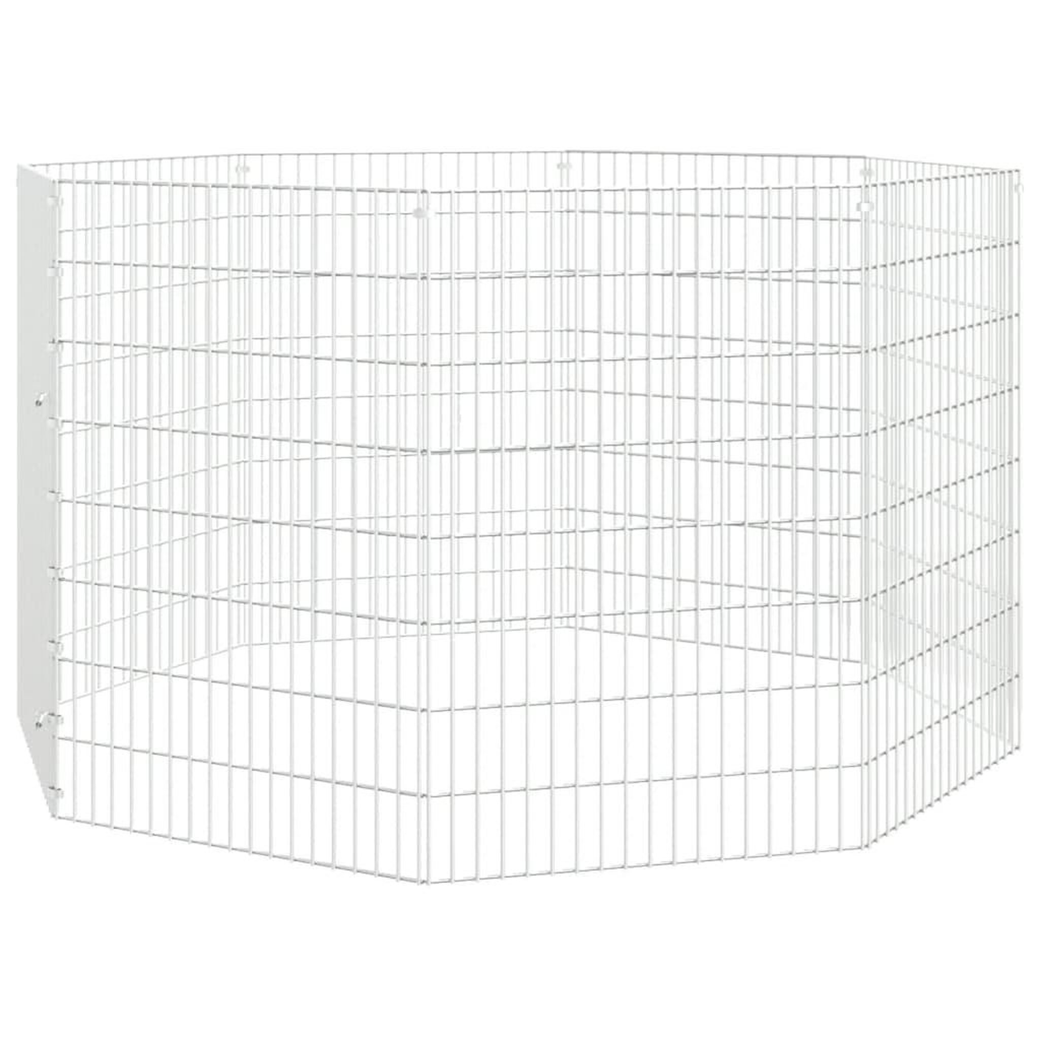 Voir la diapositive 3 : VIDAXL Enclos pour animaux en liberte 8 panneaux 54x80cm fer galvanise