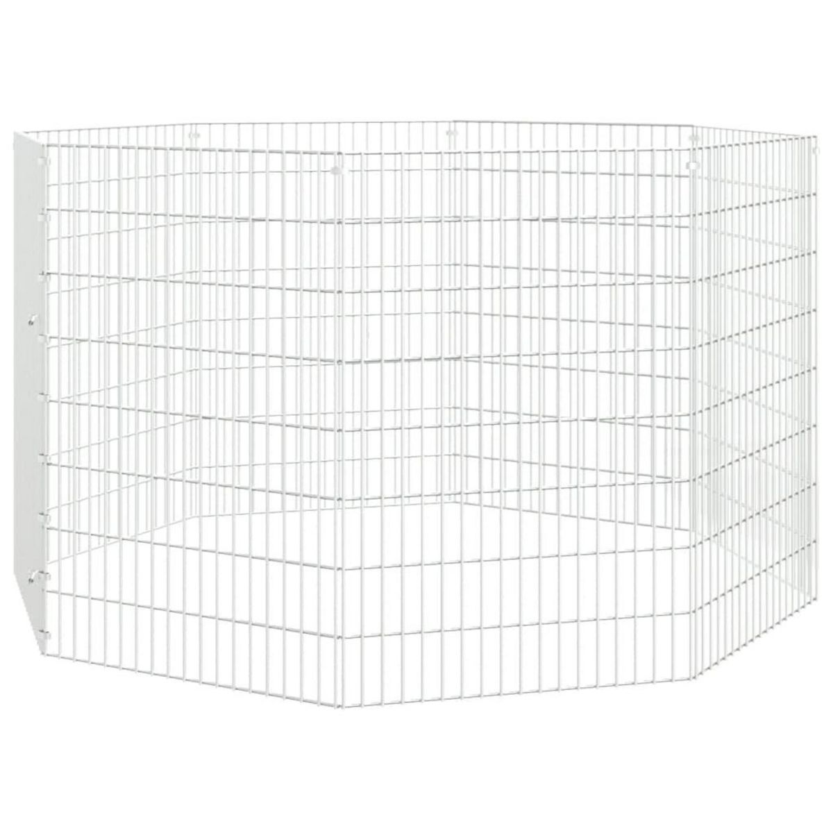 VIDAXL Enclos pour animaux en liberte 8 panneaux 54x80cm fer galvanise