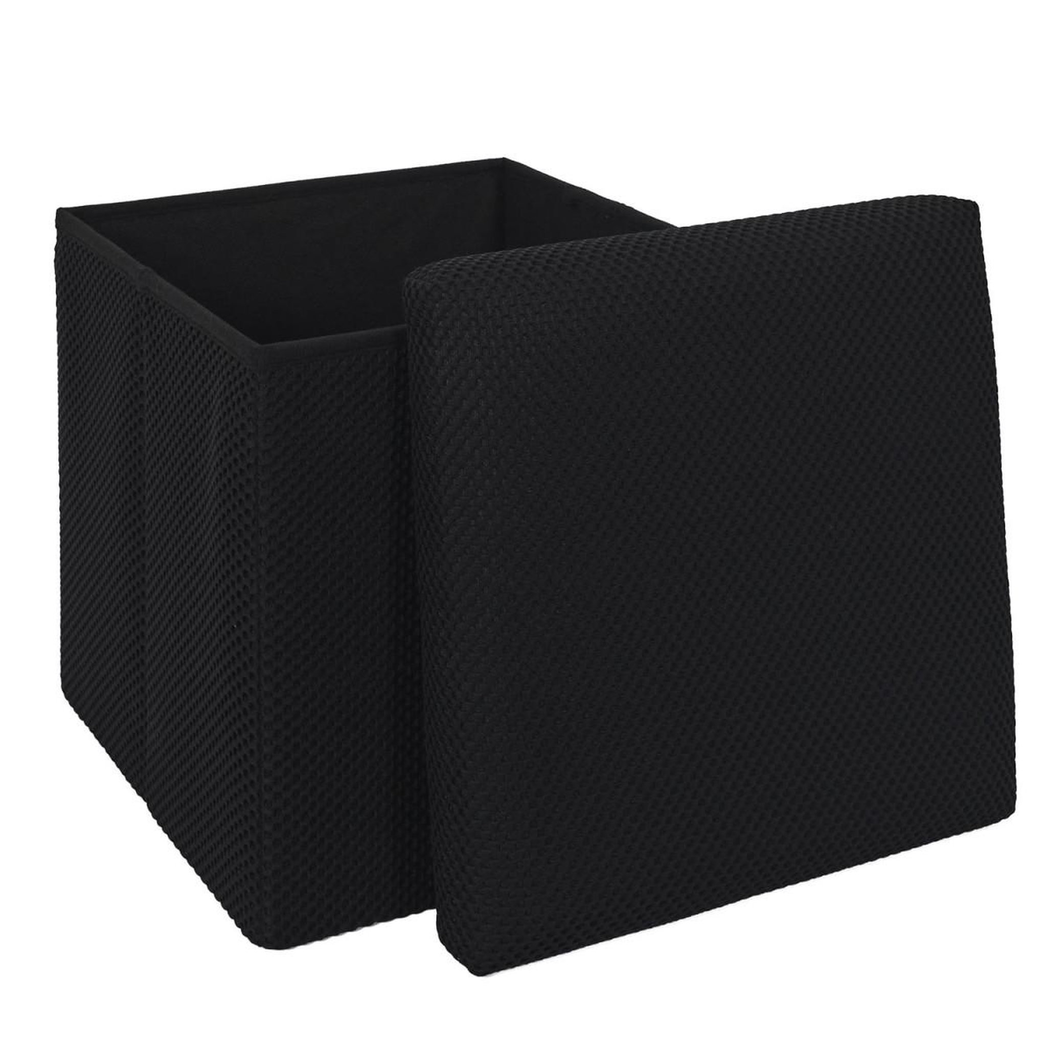 Voir la diapositive 3 : The Home Deco Factory Pouf coffre pliable  atome  38cm noir