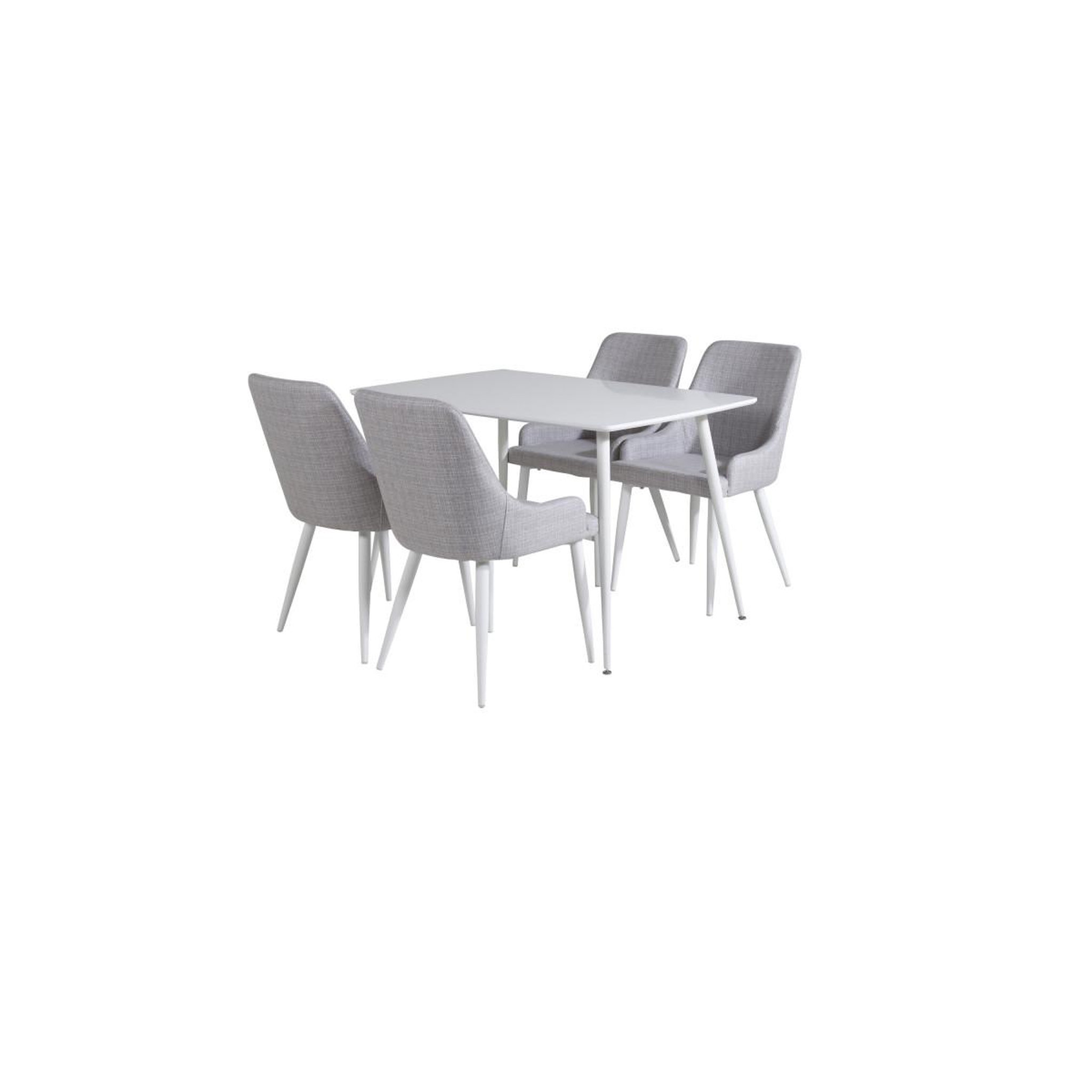Voir la diapositive 3 : Paris Prix Ensemble table à manger & 4 chaises  polar & plaza  120cm blanc & gris