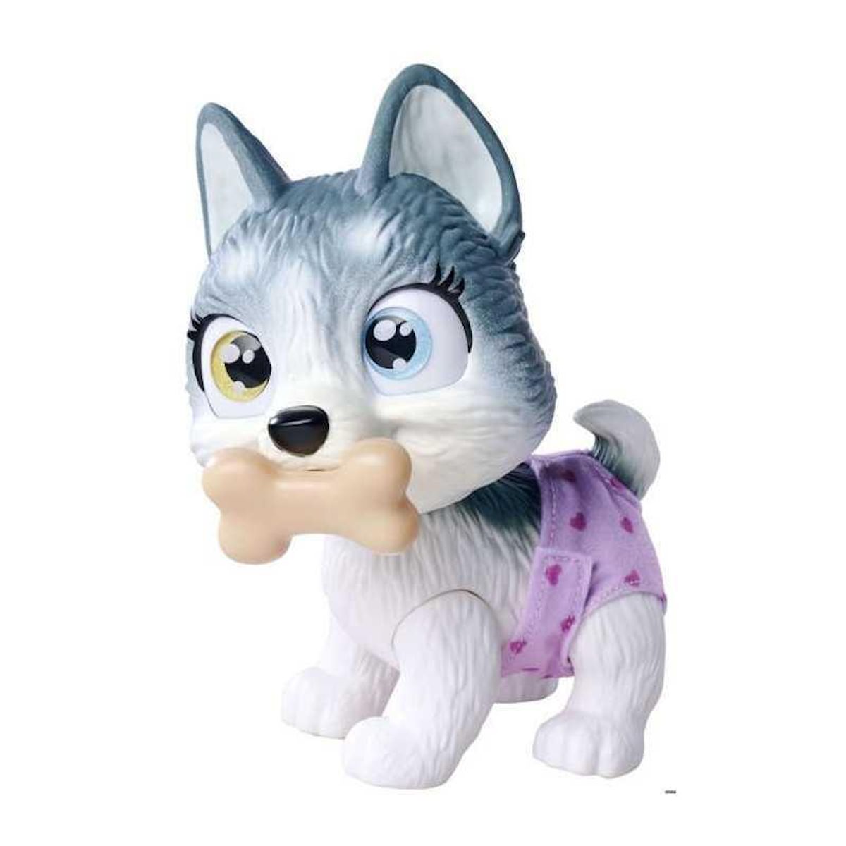 SILVERTORN Smoby - Pamper Petz - Husky a adopter - 4 accessoires - Articulé - Bois et fais pipi - Certificat d'adoption - Des 3 ans