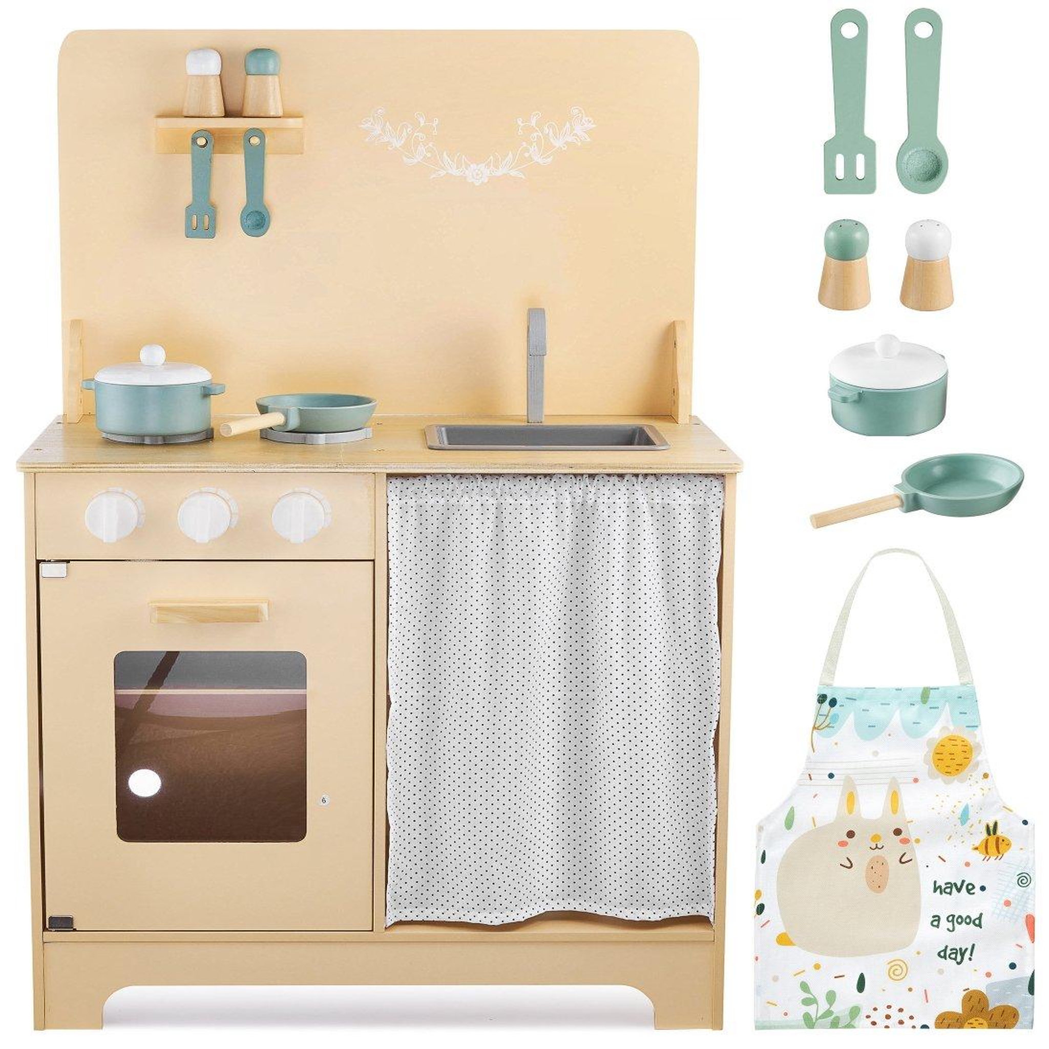MAMABRUM Cuisine enfant en bois avec led et accessoires mamabrum